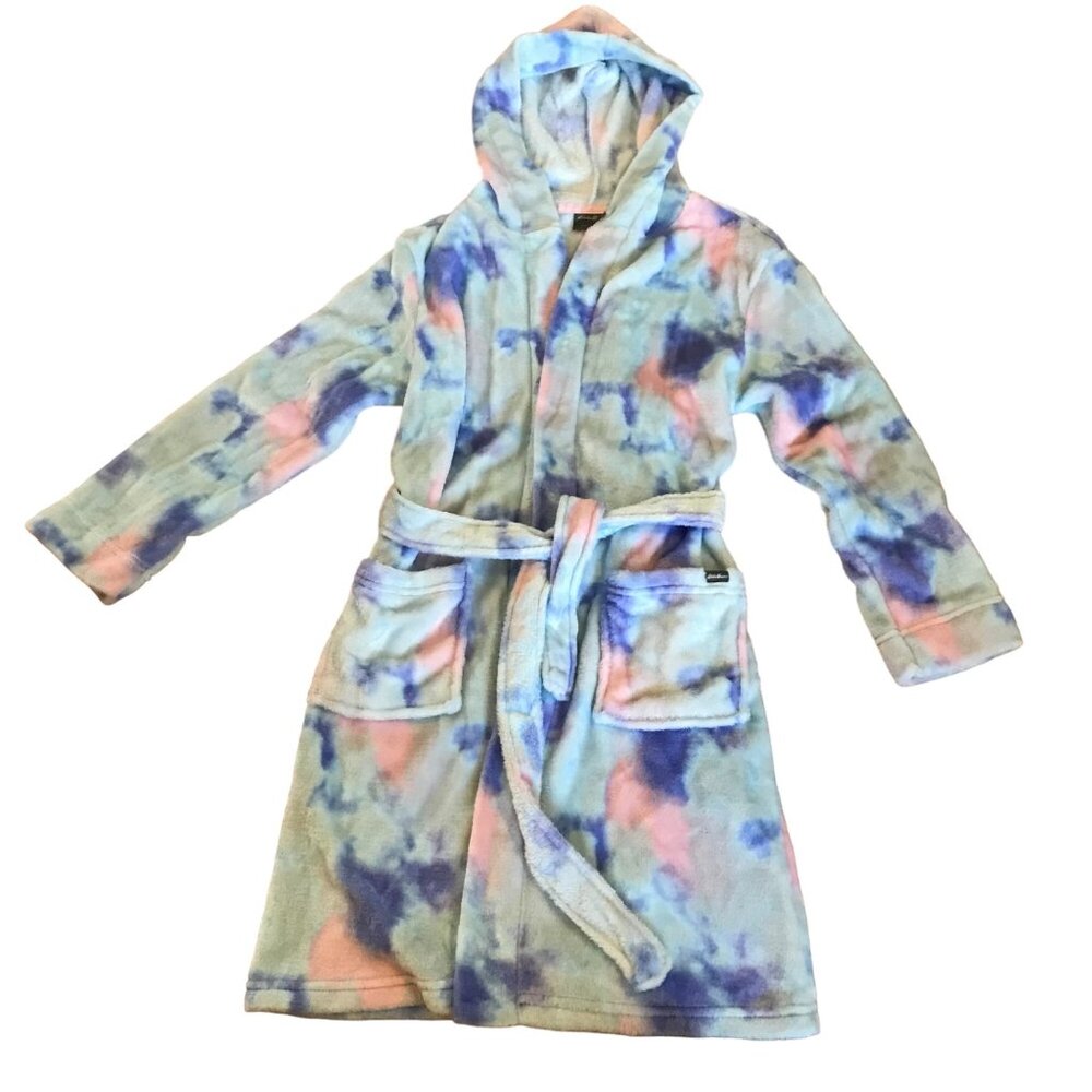 Eddie Bauer Robe Kids Tie Dyed Hooded Robe Size 7/8 NWOT
